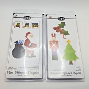 Sizzix Christmas 3 Die Set Lot of 2 - 656266 and 656283 -NIB